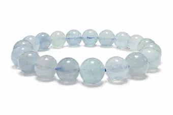 Pulsera de Aguamarina A cuentas de 10mm