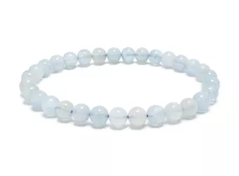 Pulsera de Aguamarina A+ Cuentas 5–6 mm