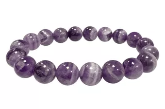 Pulsera de Amatista Bandeada A cuentas de 10mm