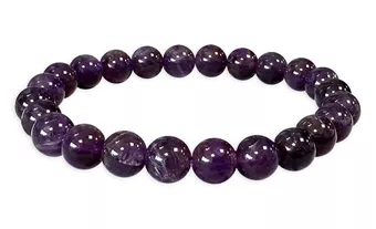 Pulsera de Amatista de Uruguay A cuentas 7.5-8.5mm