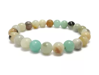 Pulsera de Amazonita Multicolor A con Cuentas de 8mm