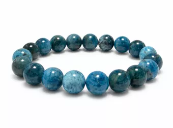 Pulsera de Apatita Azul A cuentas de 10mm