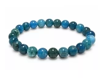 Pulsera de Apatita Azul A Perlas 8-9 mm