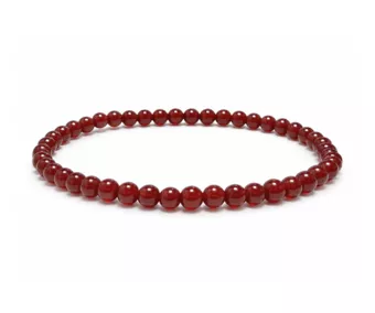 Pulsera de Ágata Roja A cuentas de 4mm