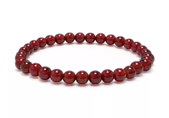 Pulsera de Ágata Roja A Perlas 6 mm