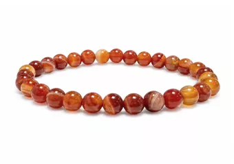 Pulsera de Ágata Roja Bandeada A cuentas 6mm