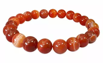 Pulsera de Ágata Roja Bandeada A cuentas 8mm