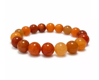 Pulsera de Aventurina Naranja A cuentas 10mm