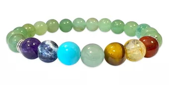 Pulsera de Aventurina Verde 7 Chakras A cuentas de 8mm