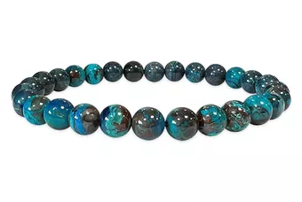 Pulsera Azurita Malaquita Crisocola AA perlas 5.5-6.5mm