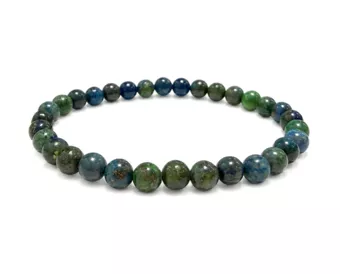 Pulsera de Azurita y Malaquita estabilizada A cuentas 6mm