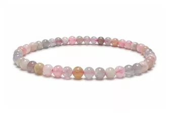 Pulsera de Berilos Aguamarina y Morganita A+ Cuentas de 4 mm