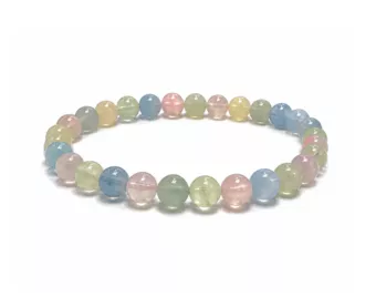 Pulsera de Berilos Aguamarina y Morganita AA Cuentas de 6 mm
