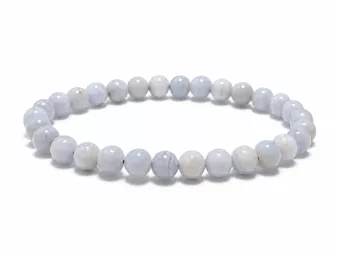 Pulsera de Calcedonia Azul Bandeada A cuentas 6-7mm