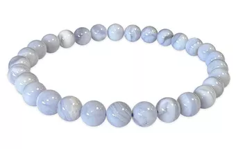 Pulsera de Calcedonia Azul Bandeada AA cuentas de 6-7mm
