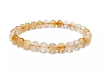 Pulsera de Citrino Calentado A Cuentas de 6-7 mm