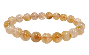 Pulsera de citrino tratado térmicamente con cuentas de 8-9 mm