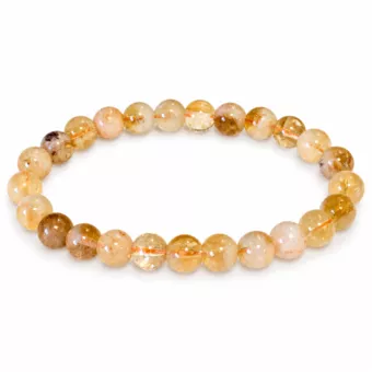 Pulsera de Citrino calentado AA cuentas 7.5-8.5mm