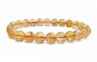 Pulsera de Citrino Calentado AA cuentas de 8-9mm
