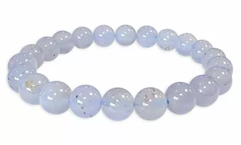 Pulsera de calcedonia azul con cuentas AA de 8-9 mm