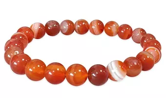 Pulsera de Cornalina Bandeada A cuentas 8mm