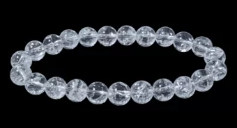 Pulsera de cristal de roca arcoíris con cuentas AA de 9,5-10,5 mm