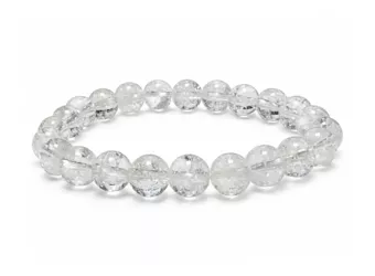 Pulsera de Cristal de Roca Craquelado con cuentas de 8mm