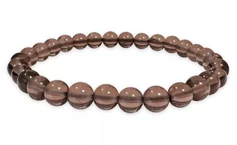 Pulsera de Cristal de Roca Ahumado A cuentas de 6mm