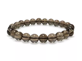Pulsera de Cristal de Roca Ahumado A cuentas 8mm