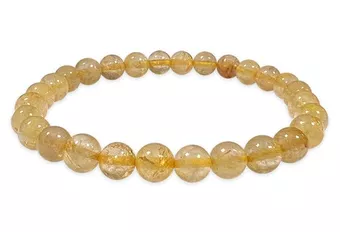 Pulsera de Cristal de Roca Rutilado A+ cuentas 6-7mm