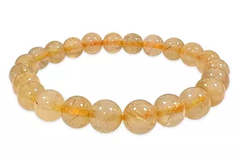 Pulsera de Cristal de Roca Rutilado A+ cuentas 8-9mm