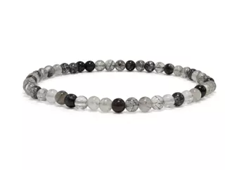 Pulsera de Cristal de Roca de Brasil con Turmalina A cuentas 4-5mm