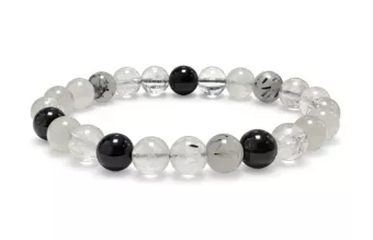 Pulsera de Cristal de Roca con Turmalina A cuentas 8-9mm