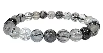 Pulsera de Cristal de Roca con Turmalina AA cuentas 8-9mm