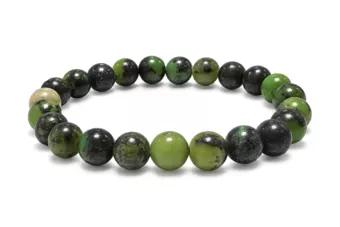 Pulsera con Limon Crisoprasa perlas 8mm