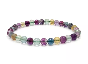 Pulsera de Fluorita Multicolor AA Perlas 6 mm