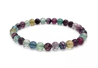 Pulsera de fluorita multicolor AA + cuentas de 6-7 mm