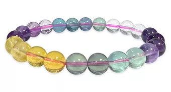Pulsera de Fluorita Multicolor AAA cuentas 8mm