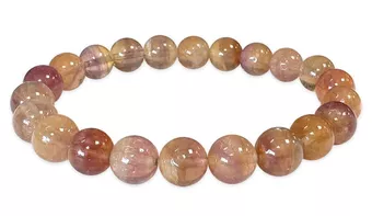 Pulsera de Fluorita Amarilla y Violeta AA cuentas 7.5-8.5mm