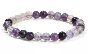 Pulsera de Fluorita Violeta AB cuentas 6mm