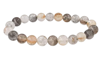 Pulsera de cristal Herkimer con cuentas de 7,5-8,5 mm