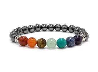 Pulsera de Hematita 7 Chakras A cuentas de 8mm