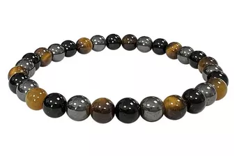 Pulsera Hematita Ojo de Tigre Obsidiana Negra Calidad A cuentas 6mm