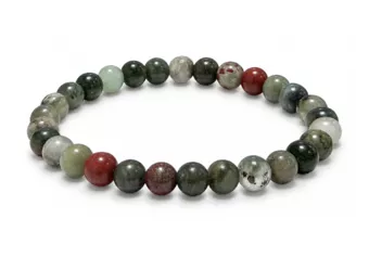 Pulsera de Jaspe Heliotropo Bloodstone AB Perlas 6-7 mm