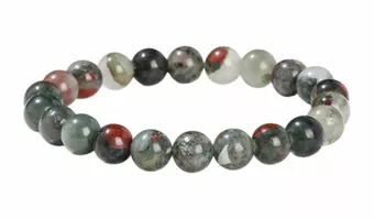 Pulsera de Jaspe Heliotropo Bloodstone AB Perlas 8-9 mm
