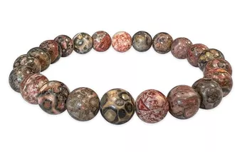 Pulsera de Jaspe Leopardo A cuentas 8-9mm