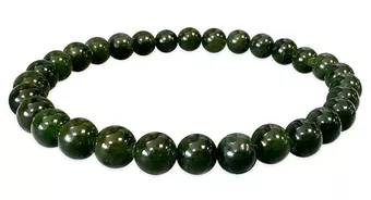 Bracciale in Giada Nefrite del Canada AA+ perle 6mm