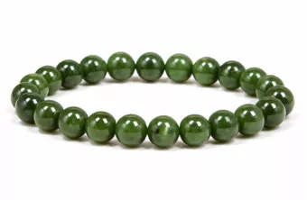 Pulsera de Jade Nefrita de Canadá AA cuentas de 8mm
