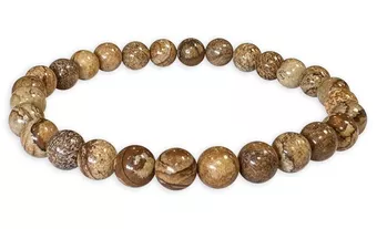 Pulsera de jaspe paisajístico con cuentas A de 6 mm