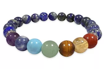 Pulsera de Lapislázuli 7 Chakras AB cuentas 8mm